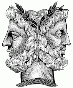 the god Janus - looking backwards & forwards