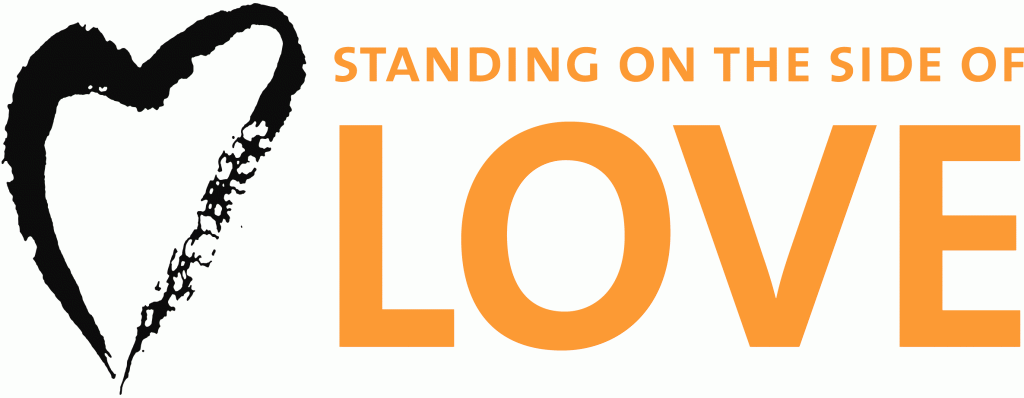 Standing on the side of love banner